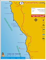 Mapa Map Playas Beach de Ancash - Casma