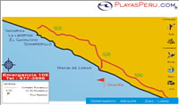 Mapa Map Playas Beach de Arequipa - Palomas