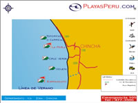 Mapa Map Playas Beach de Ica - Chincha