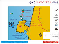 Mapa Map Playas Beach de Ica - Pisco - Paracas