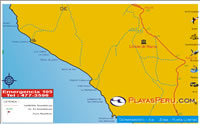 Mapa Map Playas Beach de Ica - Punta Lomitas