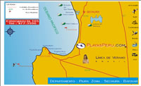 Mapa Map Playas Beach de  Piura - Sechura Bayovar